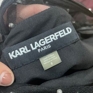 Black sheer pearl gown